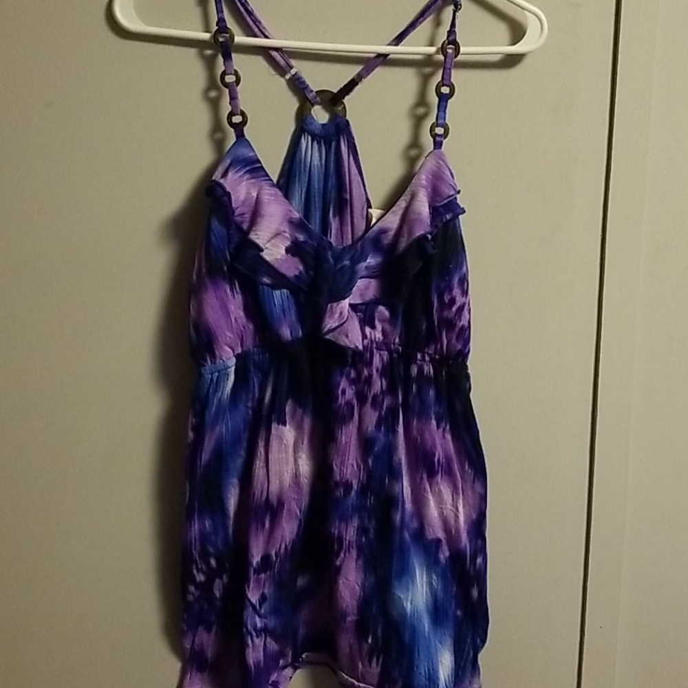 Purple and blue spaghetti strap top